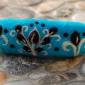 Turquoise brooch - Hair accessories - felting