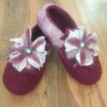 White flowers - Shoes & slippers - felting