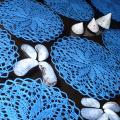 Blue lilies. 16 units - Tablecloths & napkins - needlework