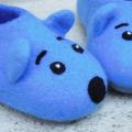 Blue baby slippers - Shoes & slippers - felting