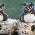 Boxes " Owls " - For interior - felting