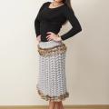 Gray poncho and skirt together - Skirts - knitwork