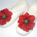 And again poppies .. - Shoes & slippers - felting