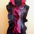 Black and deep red with gray - Scarves & shawls - felting