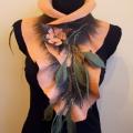 Brown peach scarf - Scarves & shawls - felting