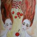 Paradise Garden Apples - Acrylic painting - drawing