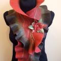 Brown rust scarf - Scarves & shawls - felting