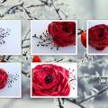 Red Flower - brooch - Accessory - sewing