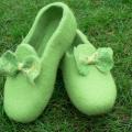 Green Apple - Shoes & slippers - felting