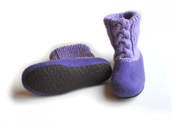 Veltinio šlepetės/ felted slippers LILA 3