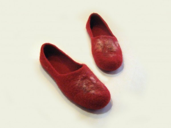 36-37 June. felted tapkytės Raudonė - Shoes & slippers