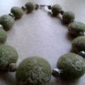 Large green necklace - Necklaces - felting