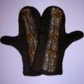 with brown silk 2 - Gloves & mittens - felting