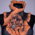 apricot with black - Scarves & shawls - felting