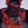 burgundy with black - Scarves & shawls - felting