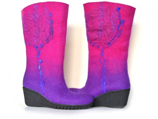 Felt boots VIOLA / Felted shoes - Shoes & slippers