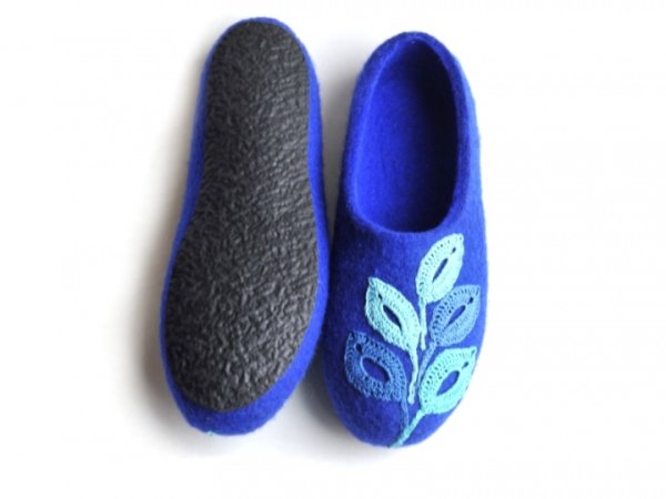 Veltinio šlepetės/ felted slippers TEAL 3