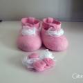 Baptism shoes " Pink " - Shoes & slippers - felting