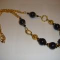 Black verinys - Necklace - beadwork