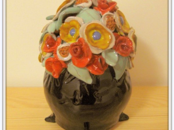 Vase with Flowers - Ceramics