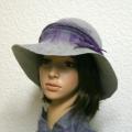 Hat " Grey and purple-2 " - Hats - felting