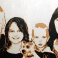 pop art style family portrait - Acrylic painting - drawing