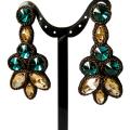 Emerald-gold - Earrings - beadwork