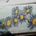 Gray flowers - Batik - drawing