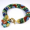 Peacock feather pattern bracelets - Bracelets - beadwork