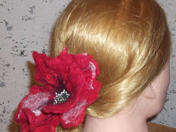 red flower - Hair accessories