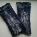 blue wristlets - Wristlets - felting