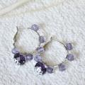 Purple - Earrings - beadwork