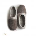 Felt slippers / felted slipper Coffee - Shoes & slippers - felting