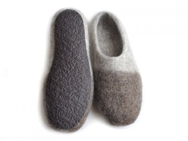 Felt slippers / felted slipper Coffee 3