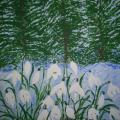 Snowdrops - Acrylic painting - drawing