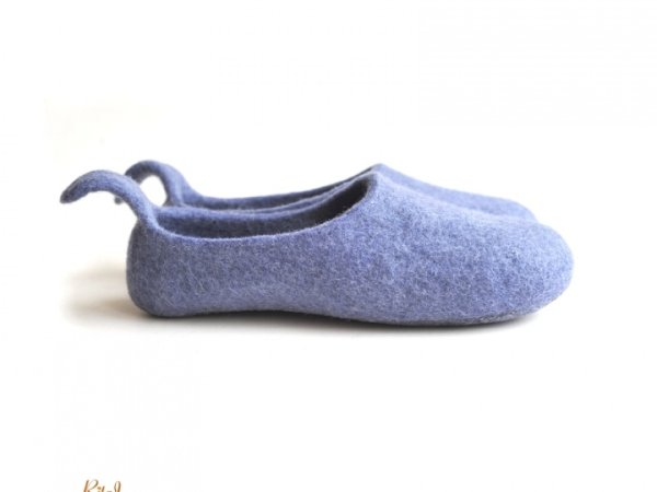 Veltos šlepetės/ Felted slippers Heart 3
