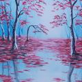Pink Autumn 30x40 - Acrylic painting - drawing