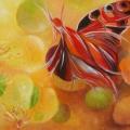 " flame butterfly " 90x30 - Oil painting - drawing