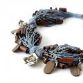 Rose garden - linen necklace - Necklace - beadwork