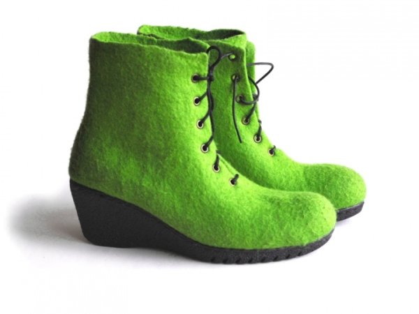 Felt boots / felted boots GREEN - Shoes & slippers