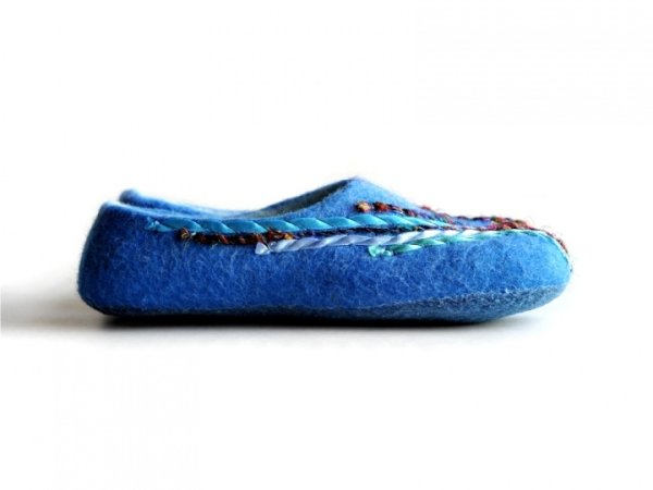 Felt slippers / felted slipper BLUE 2