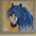interior detail of the painting horse " Blue Dream " - Pictures - felting