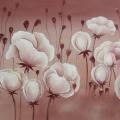 " white poppies " 90x40 - Oil painting - drawing