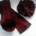 Red-black elegance - Wristlets - felting