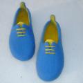 Blue Yellow - Shoes & slippers - felting