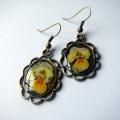 Auskariukai " yellow pansy " - Earrings - beadwork