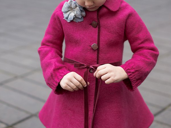Raspberry-colored coat girl 2