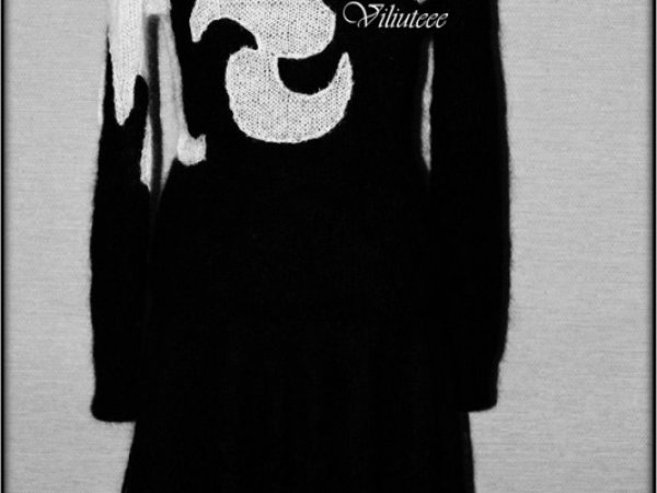 knitted suit BLACK-WHITE - Skirts