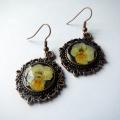 Auskariukai " yellow pansy " - Earrings - beadwork