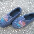 night sky - Shoes & slippers - felting